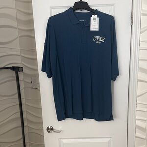 Coach Men’s Deep Blue Polo with Chest Logo